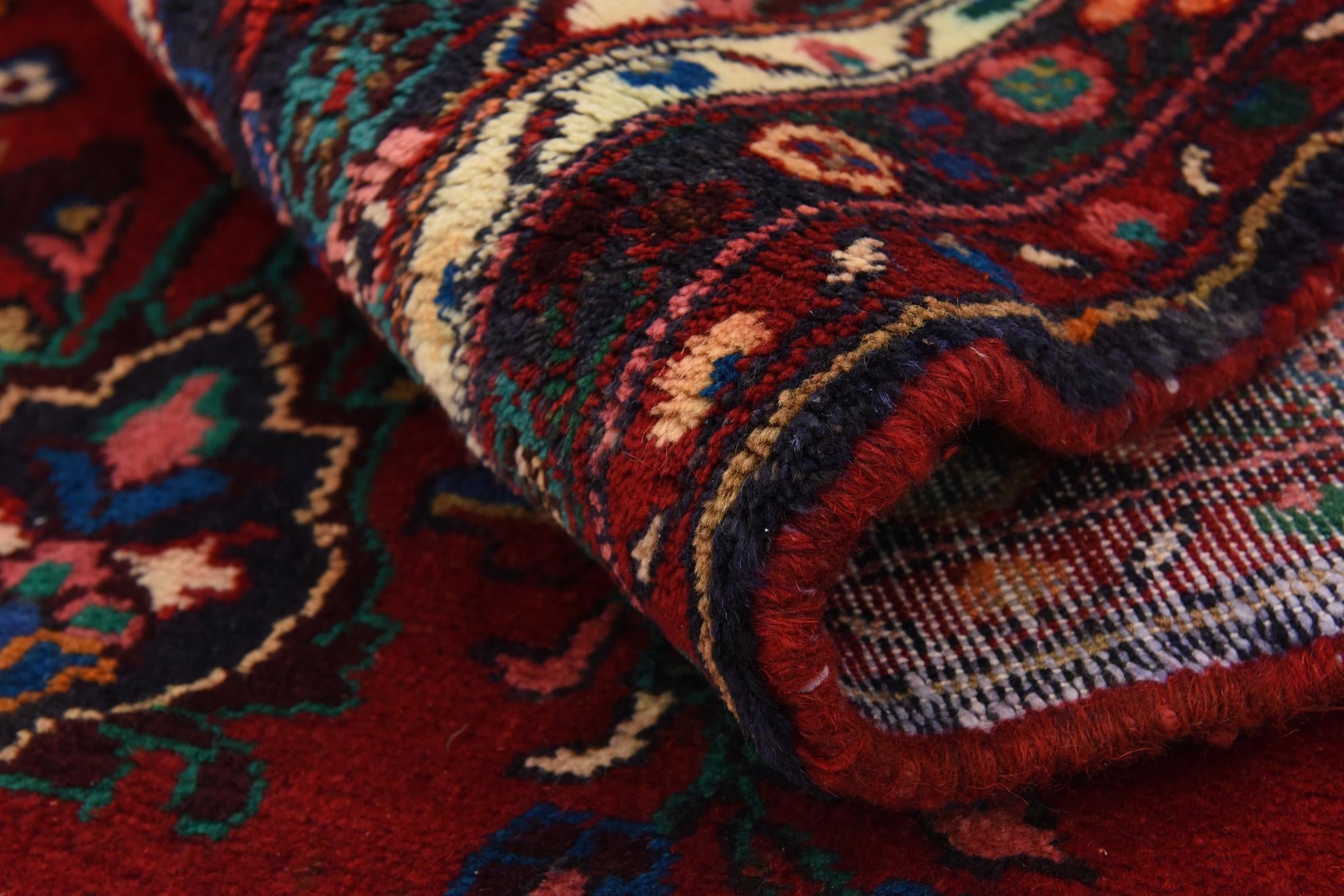 3' 8 x 10' Hand Knotted Hamedan Persian Wool Runner Rug