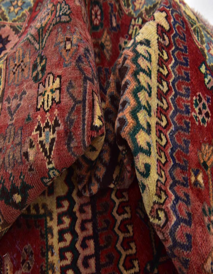 Detail image of 5' x 10' 3  Hand Knotted Hamedan Persian Wool Runner Rug