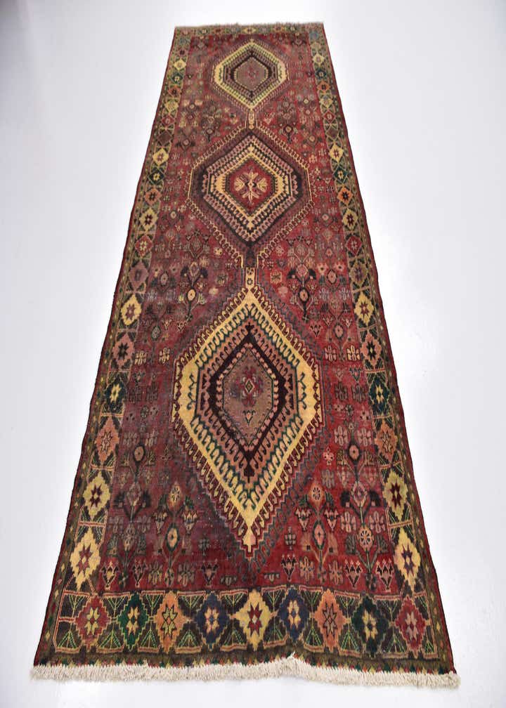 5' x 10' 3 Hand Knotted Hamedan Persian Wool Runner Rug