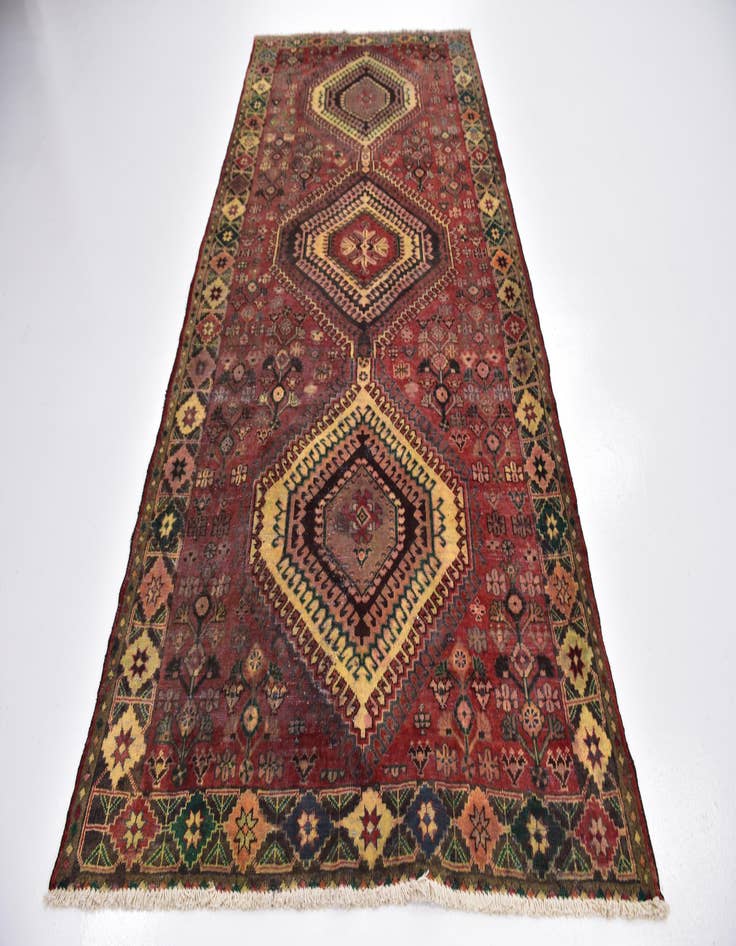 Detail image of 5' x 10' 3 Hand Knotted Hamedan Persian Wool Runner Rug