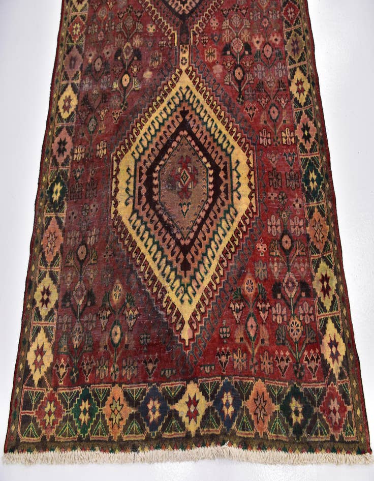 Detail image of 5' x 10' 3  Hand Knotted Hamedan Persian Wool Runner Rug