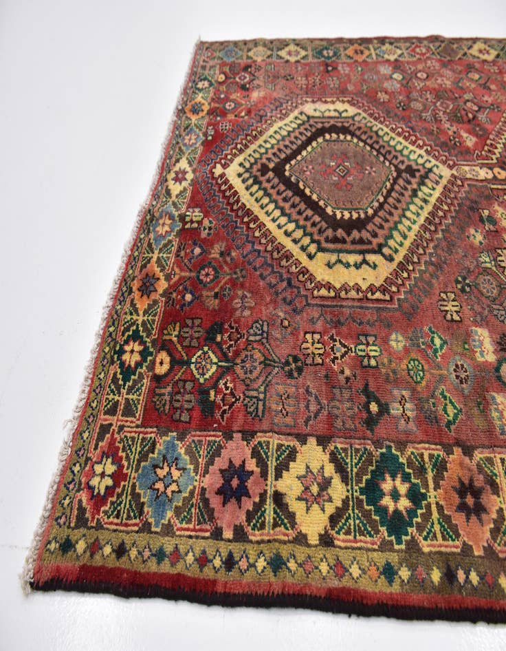 Detail image of 5' x 10' 3  Hand Knotted Hamedan Persian Wool Runner Rug