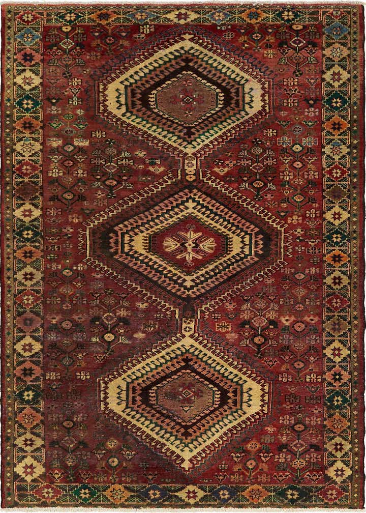 5' x 10' 3 Hand Knotted Hamedan Persian Wool Runner Rug