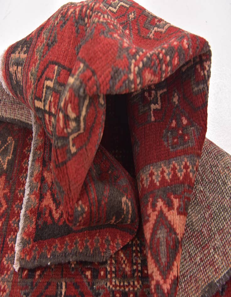 Detail image of 3' 6 x 10' 5  Hand Knotted Hamedan Persian Wool Runner Rug