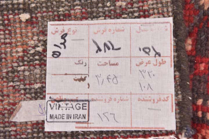 3' 6 x 10' 5 Hand Knotted Hamedan Persian Wool Runner Rug