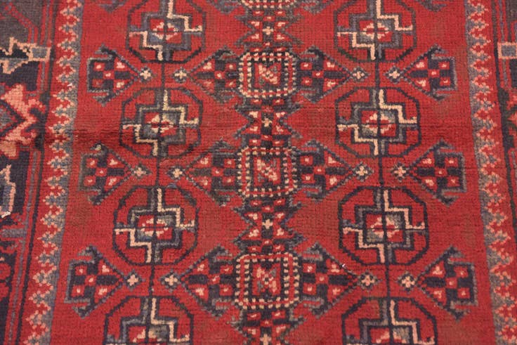 Detail image of 3' 6 x 10' 5 Hand Knotted Hamedan Persian Wool Runner Rug