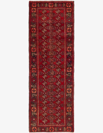 3' 6 x 10' 5 Hand Knotted Hamedan Persian Wool Runner Rug