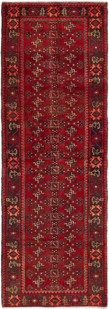 3' 6 x 10' 5 Hand Knotted Hamedan Persian Wool Runner Rug