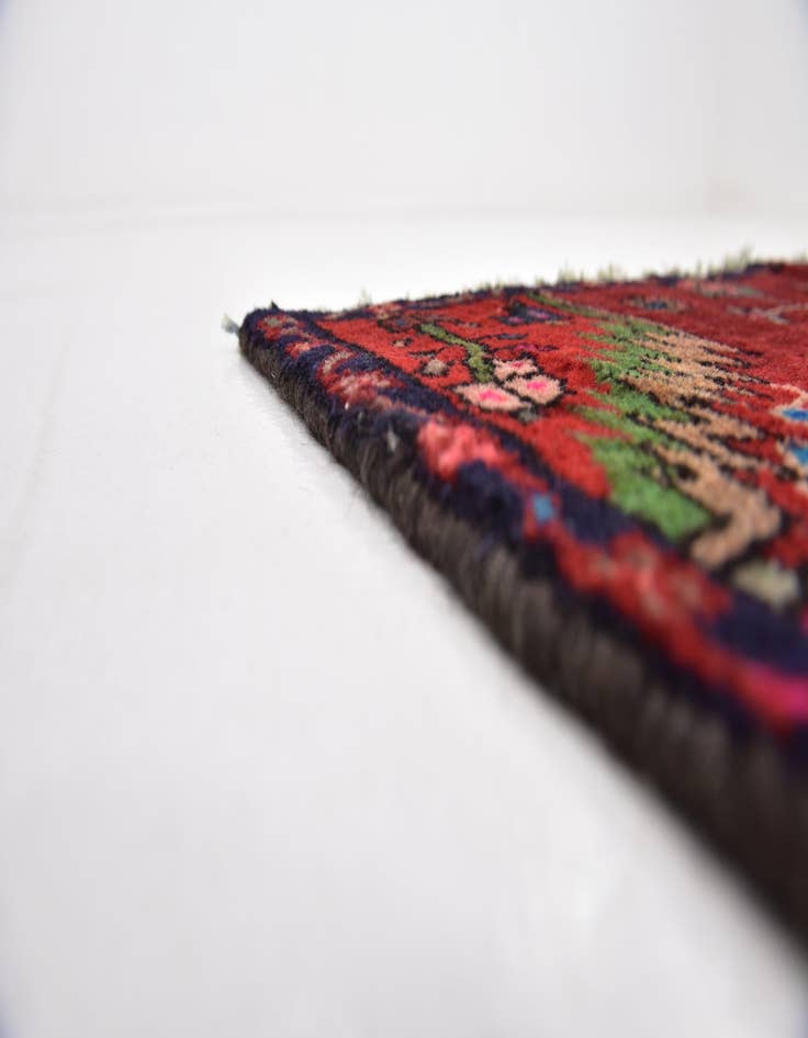 Detail image of 2' 8 x 6' 6 Hand Knotted Hamedan Persian Wool Runner Rug