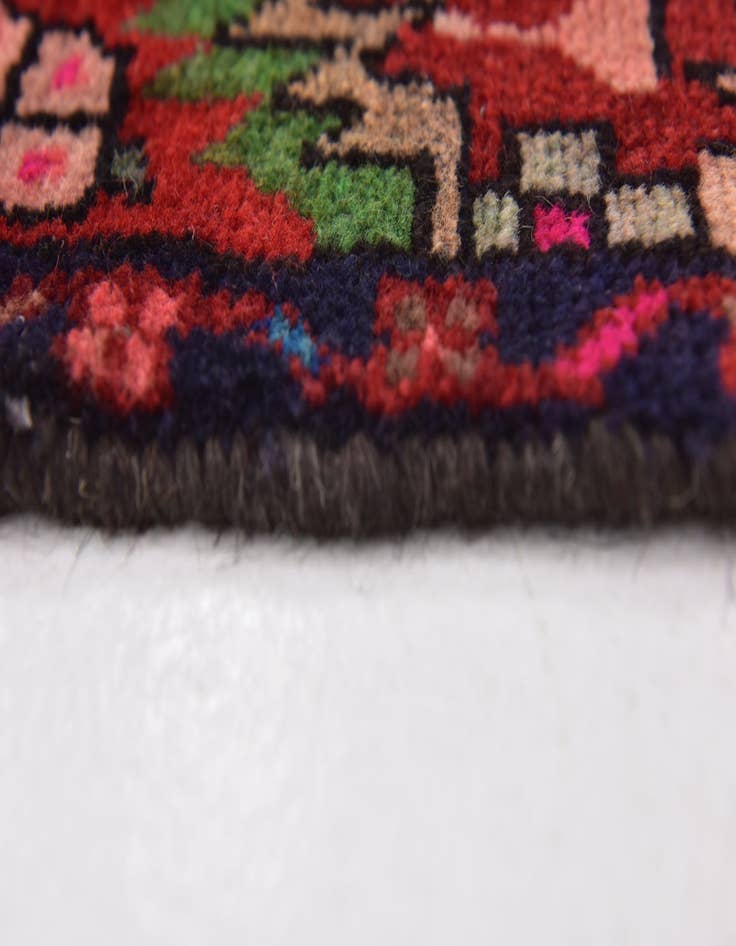 Detail image of 2' 8 x 6' 6 Hand Knotted Hamedan Persian Wool Runner Rug