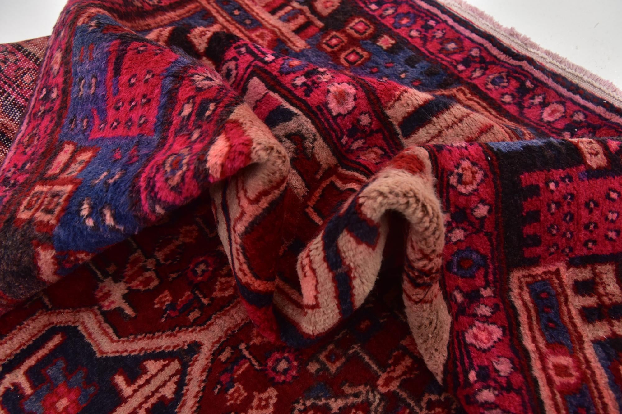 160cm x 345cm anudado a mano Hamedan Alfombra Persa Lana Pasillera