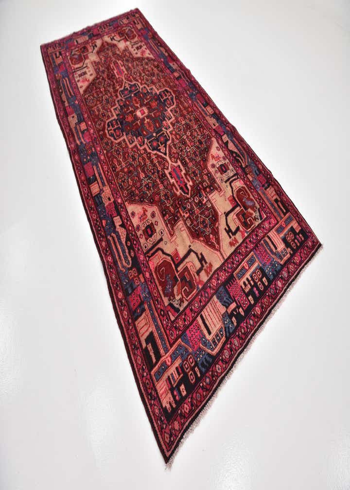 5' 3 x 11' 4 Hand Knotted Hamedan Persian Wool Runner Rug
