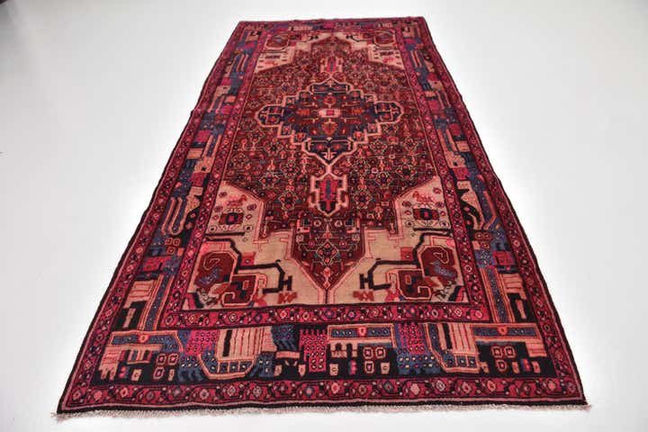 5' 3 x 11' 4 Hand Knotted Hamedan Persian Wool Runner Rug