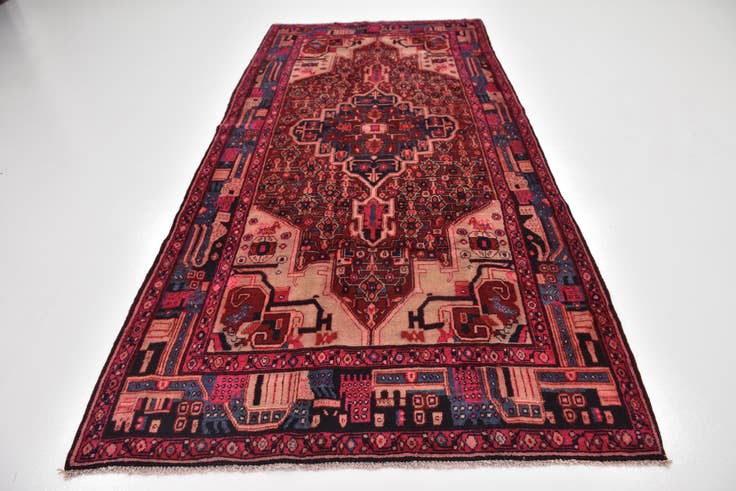 Detail image of 160cm x 345cm anudado a mano Hamedan Alfombra Persa Lana Pasillera