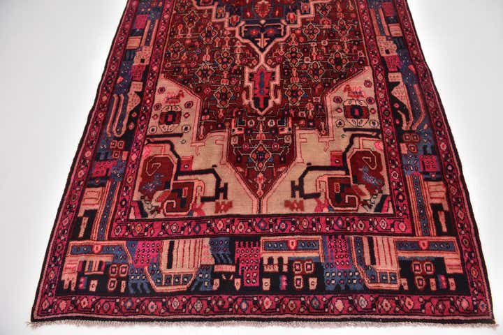 5' 3 x 11' 4 Hand Knotted Hamedan Persian Wool Runner Rug