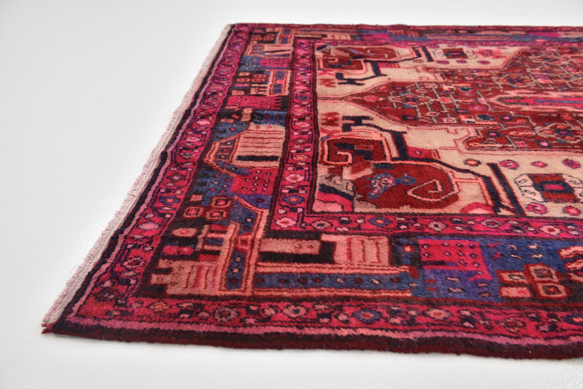 160cm x 345cm anudado a mano Hamedan Alfombra Persa Lana Pasillera