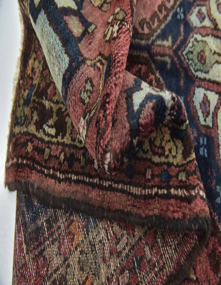 Detail image of 3' 4 x 9' Hand Knotted Hamedan Persian Wool Runner Rug