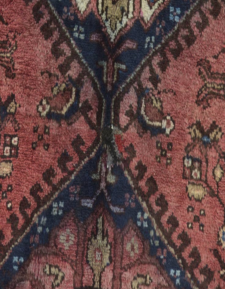 Detail image of 3' 4 x 9' Hand Knotted Hamedan Persian Wool Runner Rug