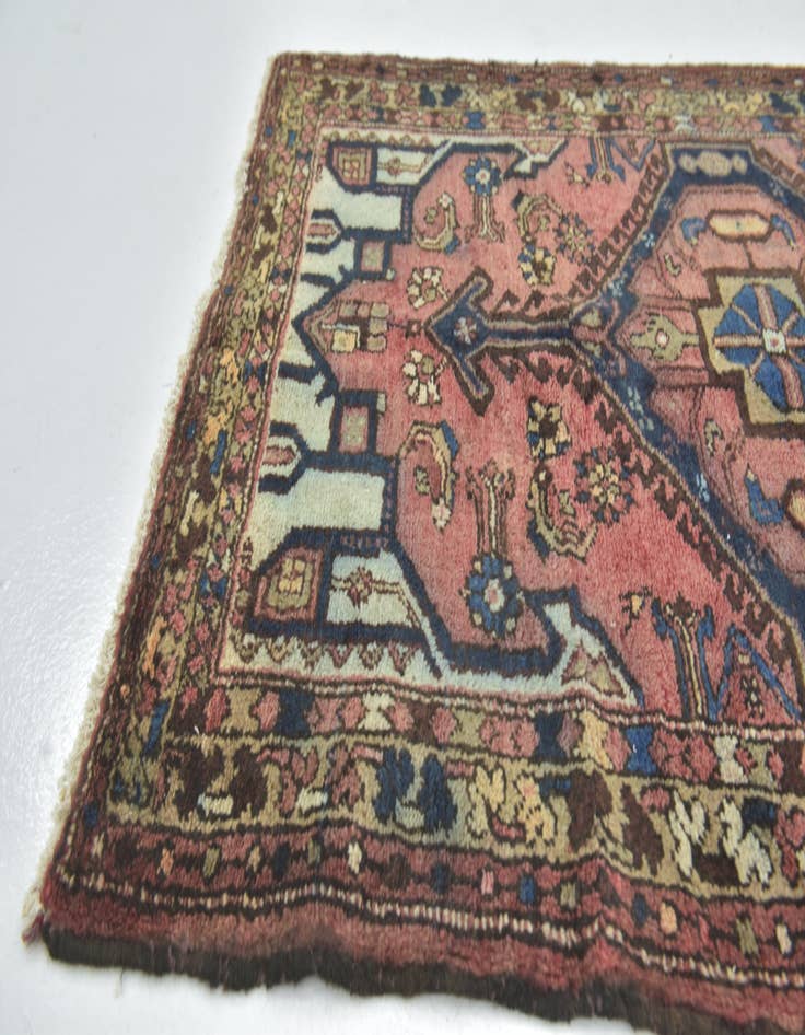 Detail image of 3' 4 x 9' Hand Knotted Hamedan Persian Wool Runner Rug