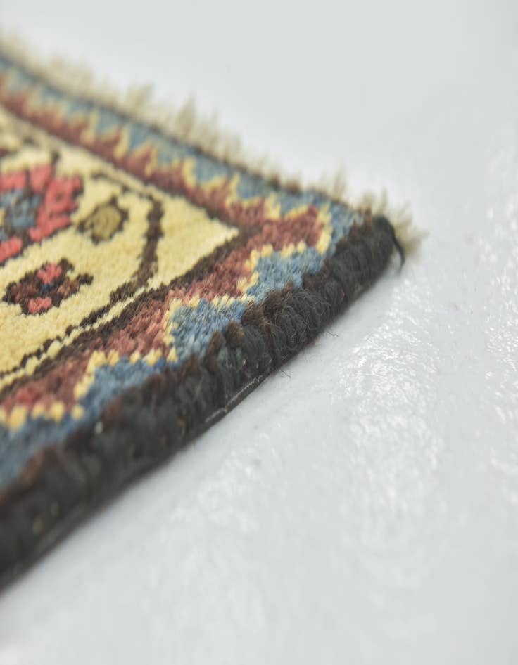 Detail image of 3' 5 x 10' Hand Knotted Hamedan Persian Wool Runner Rug