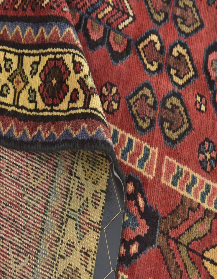 Detail image of 3' 5 x 10'  Hand Knotted Hamedan Persian Wool Runner Rug