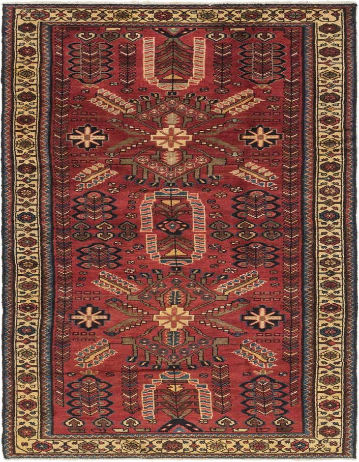 3' 5 x 10' Hand Knotted Hamedan Persian Wool Runner Rug