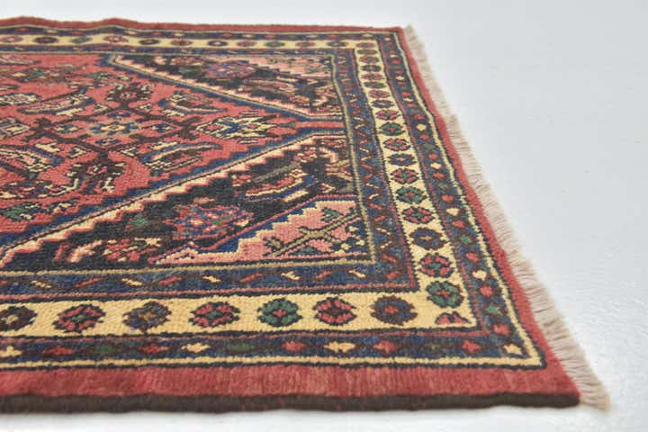 3' 6 x 10' 3 Hand Knotted Hamedan Persian Wool Runner Rug