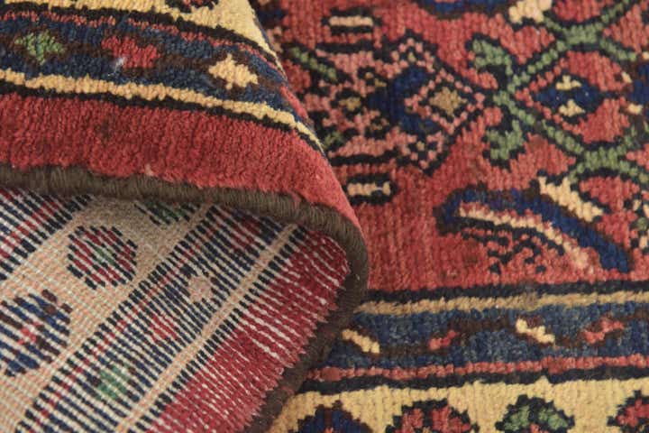 3' 6 x 10' 3 Hand Knotted Hamedan Persian Wool Runner Rug