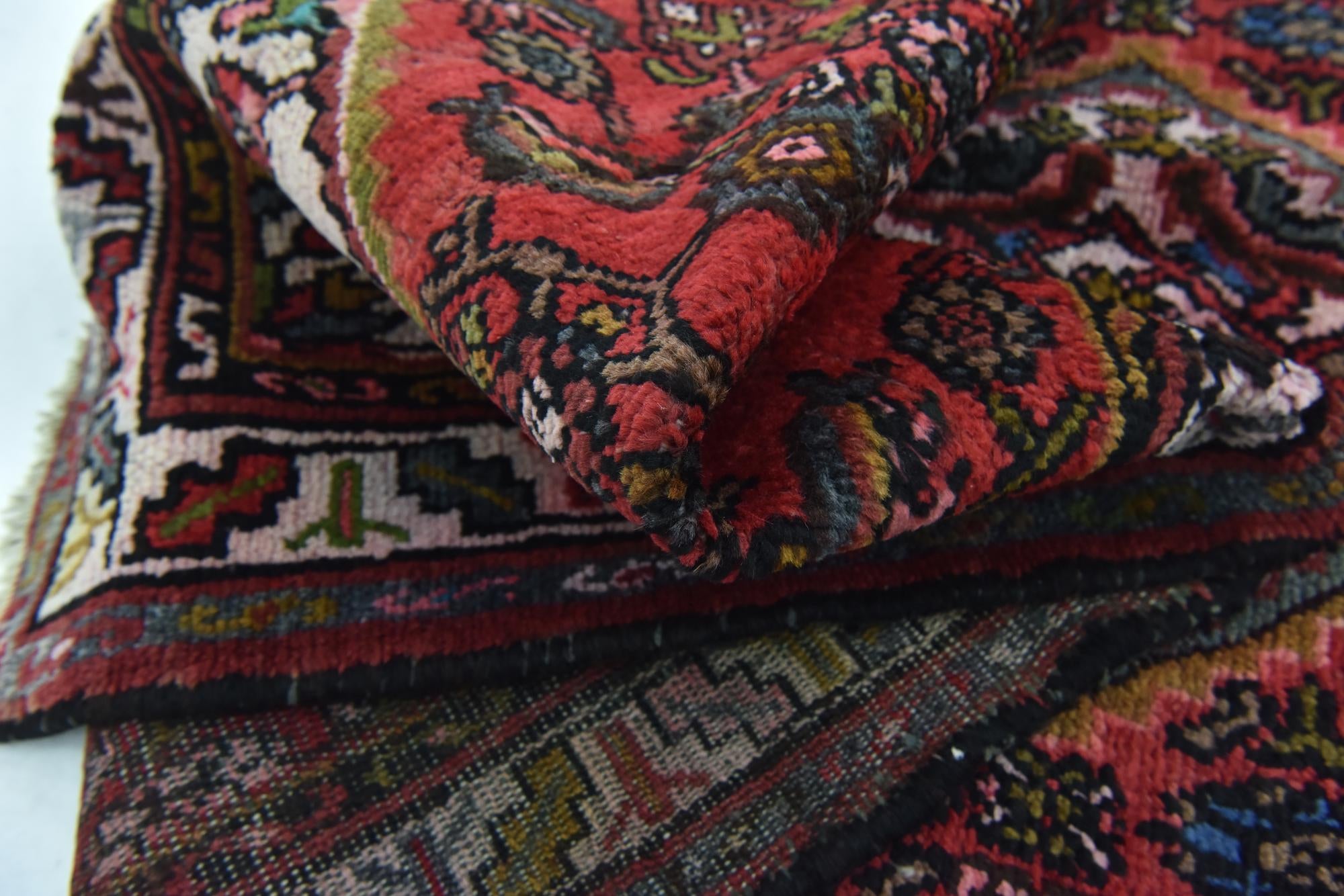 105cm x 295cm Hand Knotted Hamedan Persian Wool Runner Rug