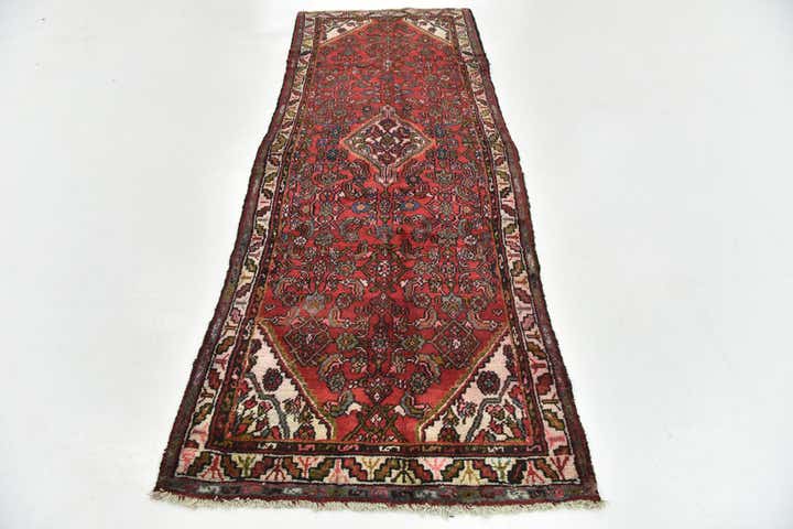 105cm x 295cm anudado a mano Hamedan Alfombra Persa Lana Pasillera