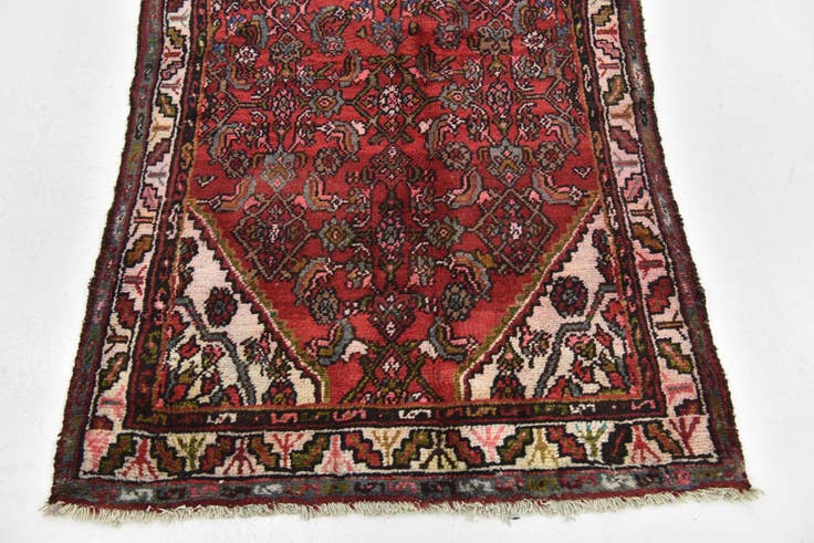 Detail image of 105cm x 295cm anudado a mano Hamedan Alfombra Persa Lana Pasillera