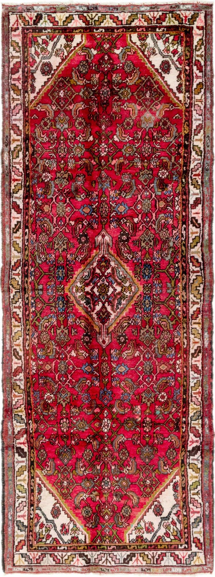 105cm x 295cm anudado a mano Hamedan Alfombra Persa Lana Pasillera
