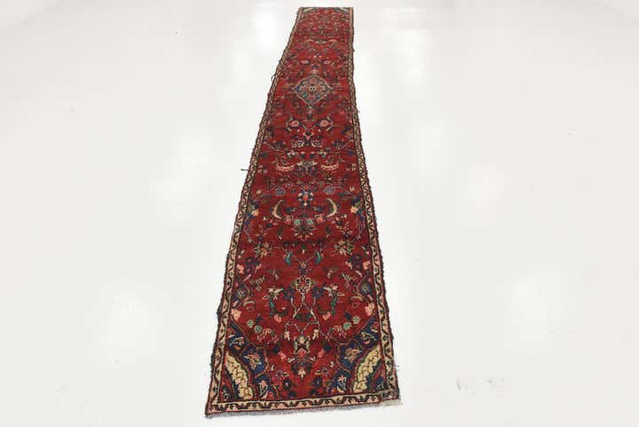 2' 2 x 16' Hand Knotted Hamedan Persian Wool Runner Rug