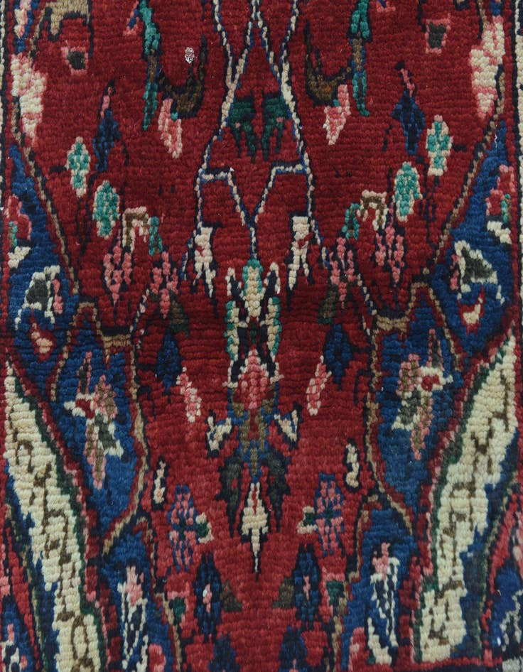 Detail image of 2' 2 x 16' Hand Knotted Hamedan Persian Wool Runner Rug