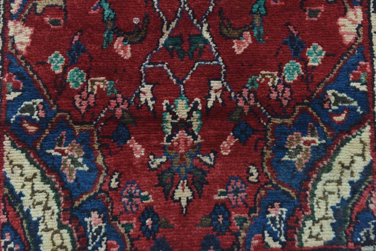 Detail image of 2' 2 x 16' Hand Knotted Hamedan Persian Wool Runner Rug