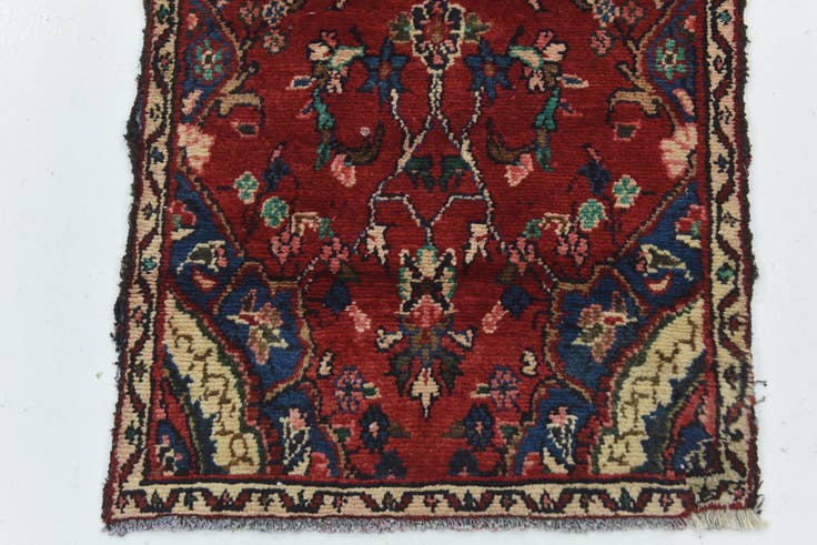 Detail image of 2' 2 x 16' Hand Knotted Hamedan Persian Wool Runner Rug