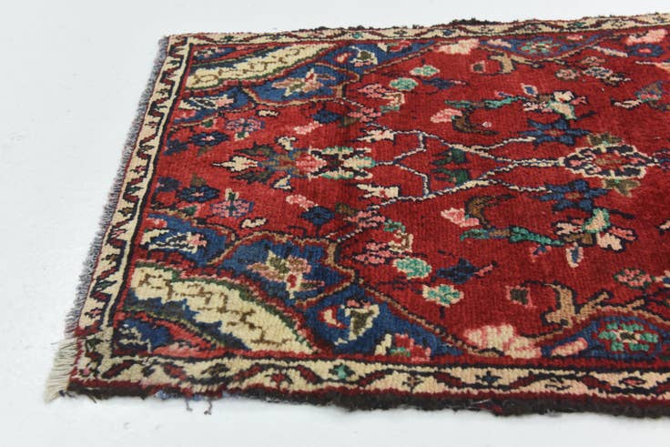 Detail image of 2' 2 x 16' Hand Knotted Hamedan Persian Wool Runner Rug