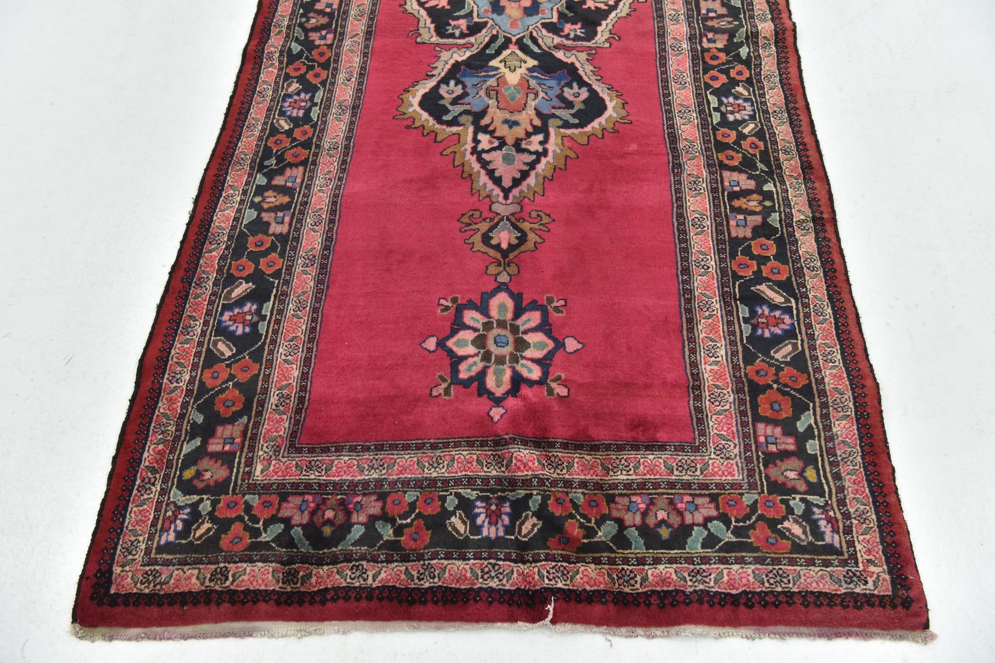 4' x 9' 2 Hand Knotted Hamedan Persian Wool Runner Rug