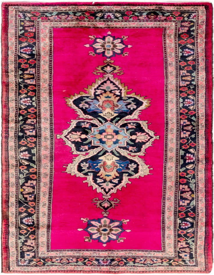 Detail image of 4' x 9' 2 Hand Knotted Hamedan Persian Wool Runner Rug