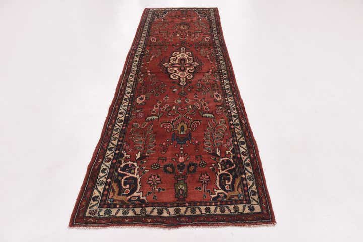 3' 6 x 10' 2 Hand Knotted Hamedan Persian Wool Runner Rug