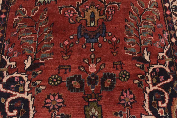 Detail image of 3' 6 x 10' 2 Hand Knotted Hamedan Persian Wool Runner Rug