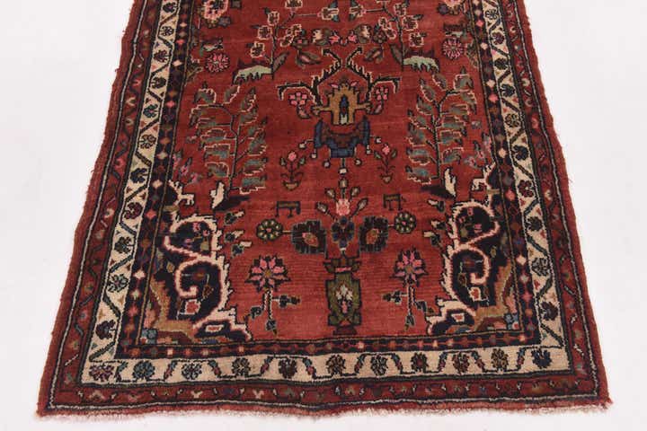 3' 6 x 10' 2 Hand Knotted Hamedan Persian Wool Runner Rug