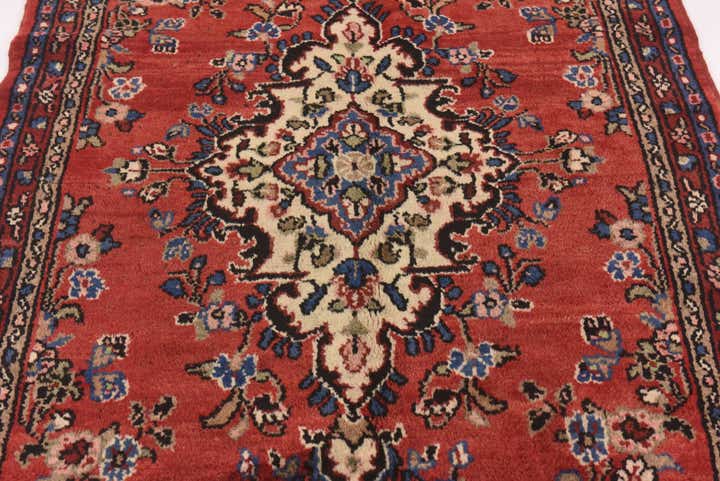 3' 7 x 10' Hand Knotted Hamedan Persian Wool Runner Rug