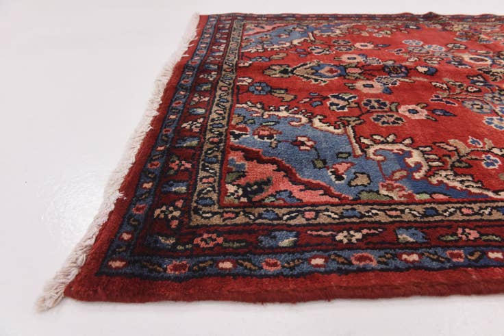 Detail image of 3' 7 x 10' Hand Knotted Hamedan Persian Wool Runner Rug