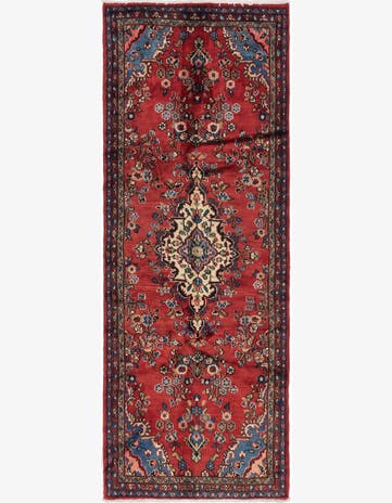 3' 7 x 10' Hand Knotted Hamedan Persian Wool Runner Rug