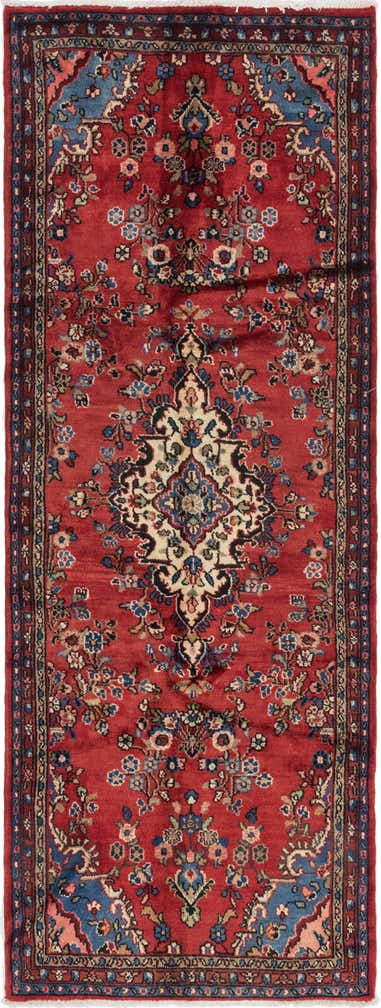 3' 7 x 10' Hand Knotted Hamedan Persian Wool Runner Rug