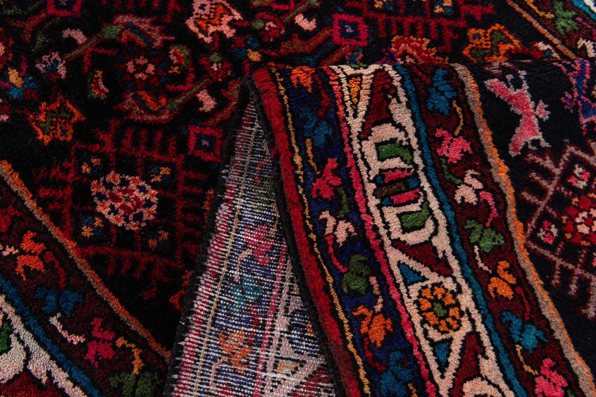 3' 5 x 13' Hand Knotted Hamedan Persian Wool Runner Rug