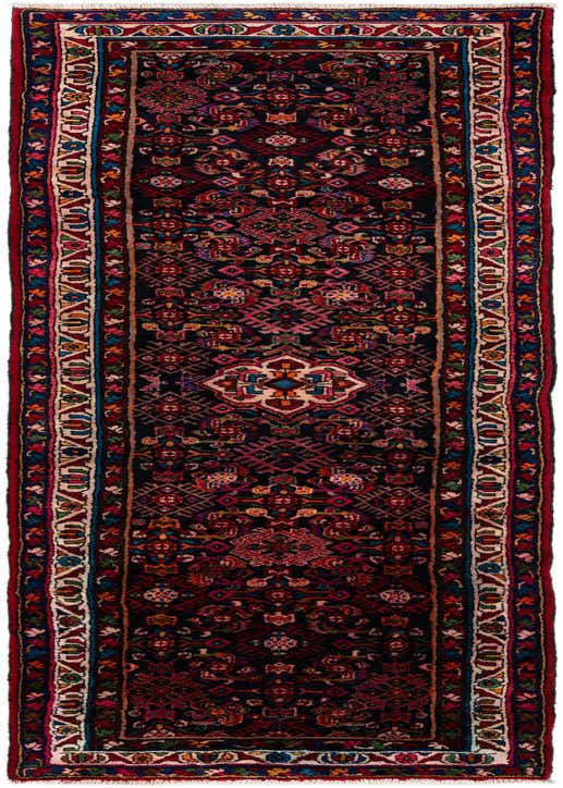 3' 5 x 13' Hand Knotted Hamedan Persian Wool Runner Rug