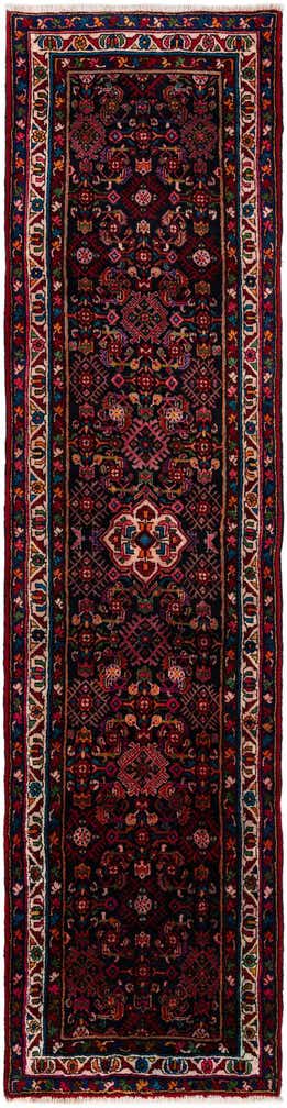 3' 5 x 13' Hand Knotted Hamedan Persian Wool Runner Rug