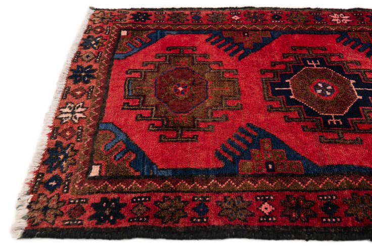 Detail image of 2' 6 x 9' 6 Hamedan Wool Runner Rug